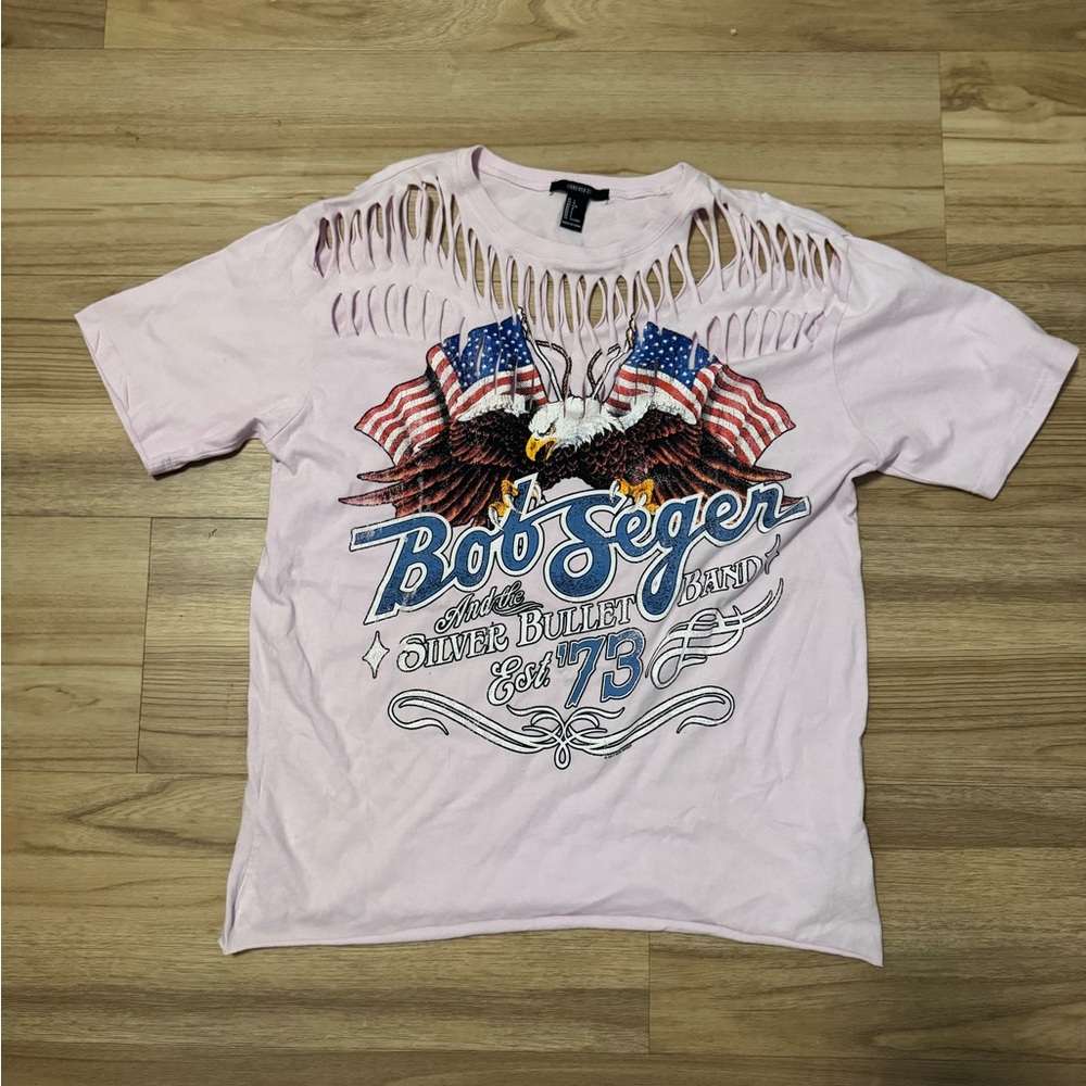 Forever 21 Pink Graphic Short Sleeve Tee